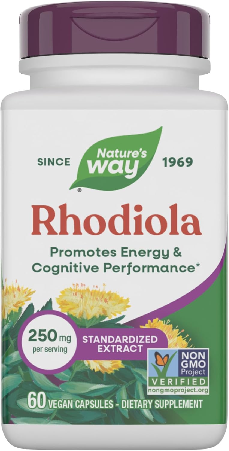Nature's Way Rhodiola - 250mg per Serving - Rhodiola Capsules for Cognitive Performance & Energy Support* - Adaptogenic Herb* - Non-GMO Project