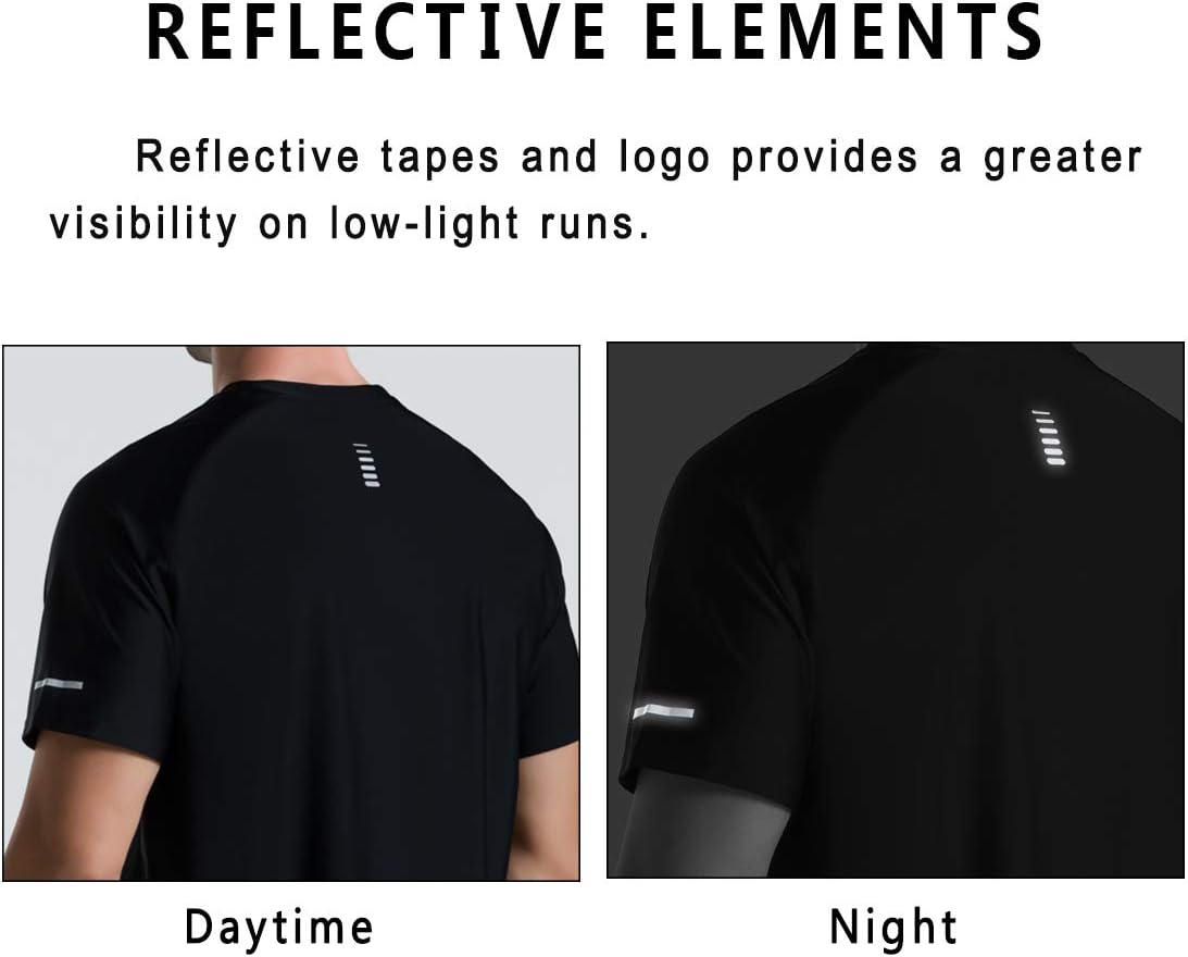 THE GYM PEOPLE Men's Cooling Running Shirts Ice Silk UPF 50+ Workout Tshirt