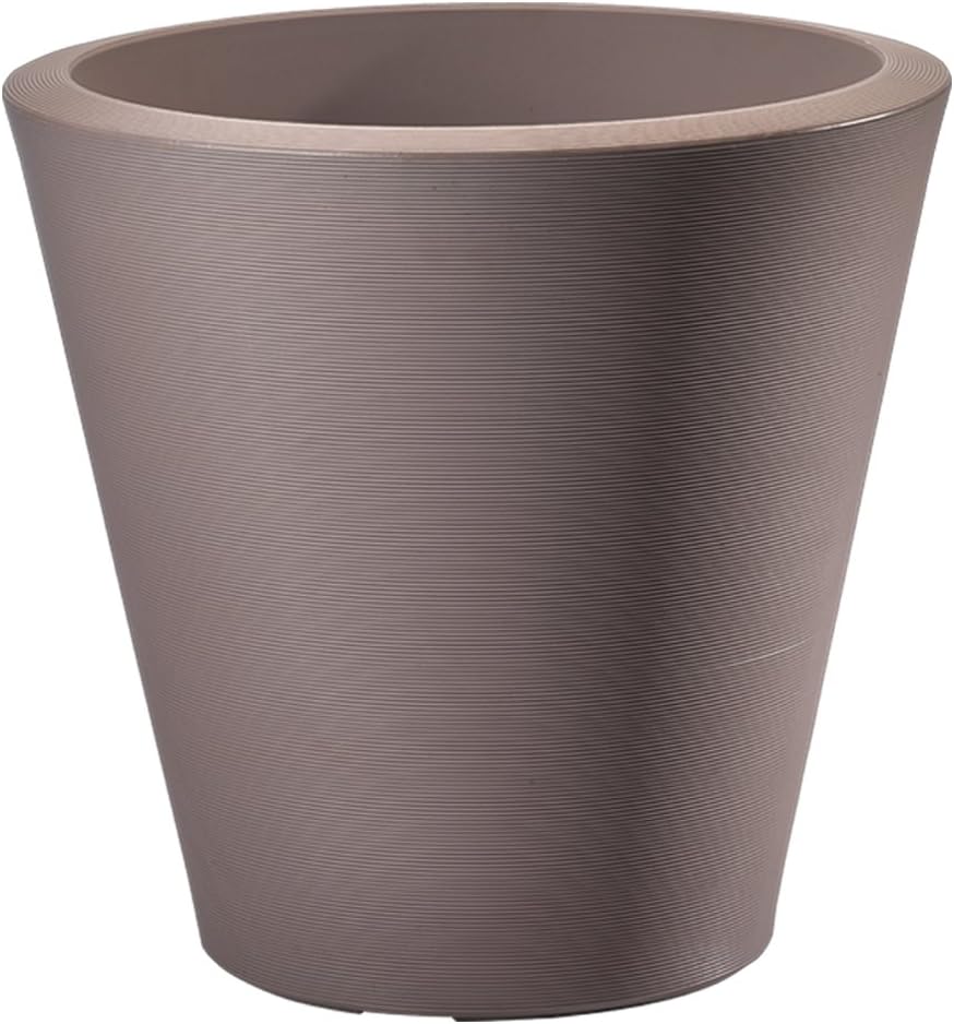 Crescent Garden Madison Planter– Weather-Resistant, Double Walled Indoor/Outdoor Plant Pot with Drain Hole – Durable All-Season Flower Container, 14" W (Cloud White)