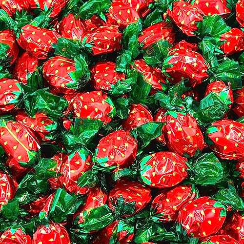 Strawberry Hard Candy Individually Wrapped, Old Fashioned Candy, 1 Lb Bag