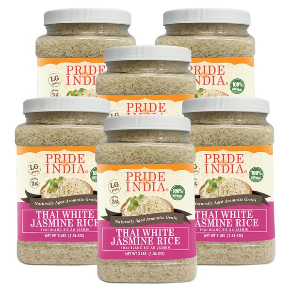 Pride Of India - Extra Long Indian Basmati Rice - Naturally Aged Aromatic Grain, 1.5 Pound Jar