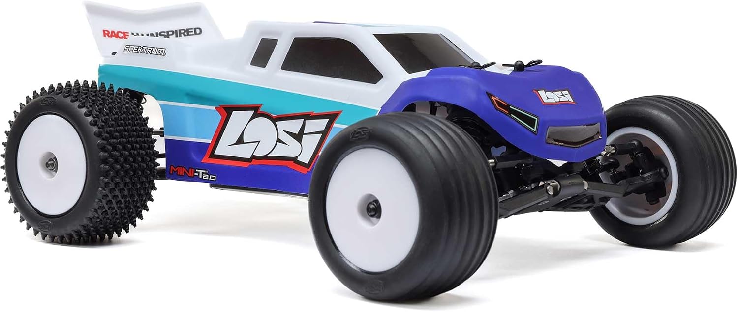 Losi 1/18 Mini-T 2.0 2S 2 Wheel Drive RTR Brushless Stadium Truck Battery & Charger Included Blue LOS-1056T2