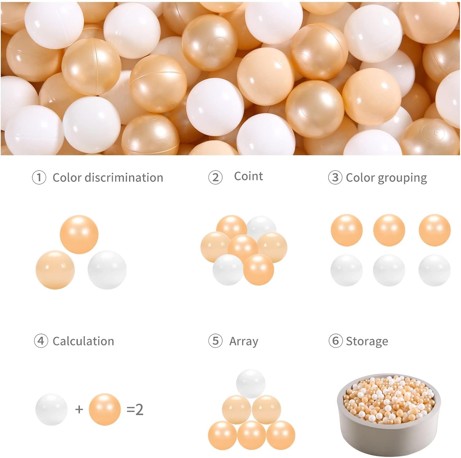 GOGOSO Ball Pit Balls 100 PCS for Toddles, Kids Plastic Balls for Ball Pit, Pool, Pink Party Accessories, Birthday Decoration