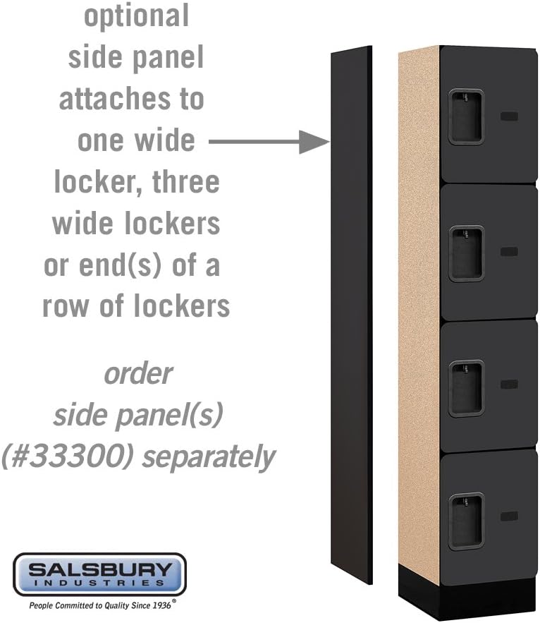 Salsbury Industries Four Tier Designer Wood Locker, Mahogany, 6' 3" x 18"