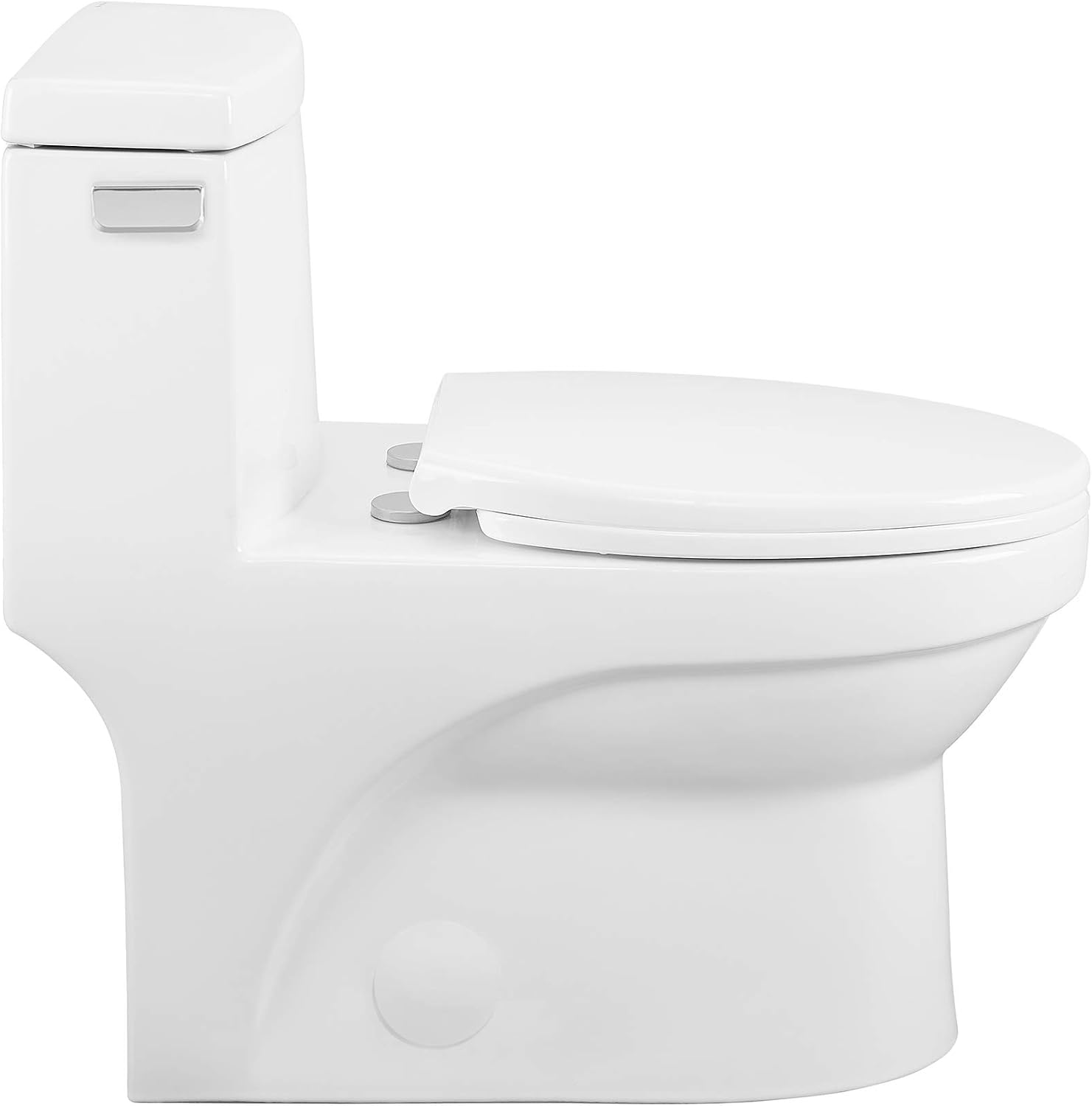 Swiss Madison SM-1T123 Virage One Piece Toilet, Modern Toilets For Bathrooms, ADA Toilet, Elongated Left Side Flush Handle Toilet 1.28 GPF