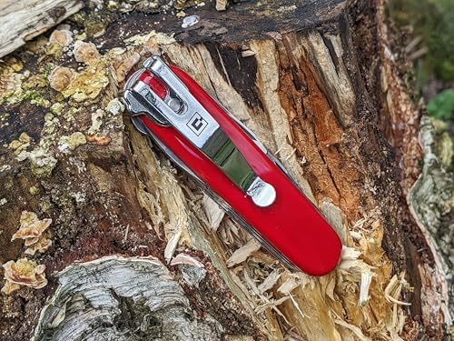SwissQlip Deep Carry Pocket Clip Compatible with 91mm Victorinox Swiss Army Knife Models (Chrome)