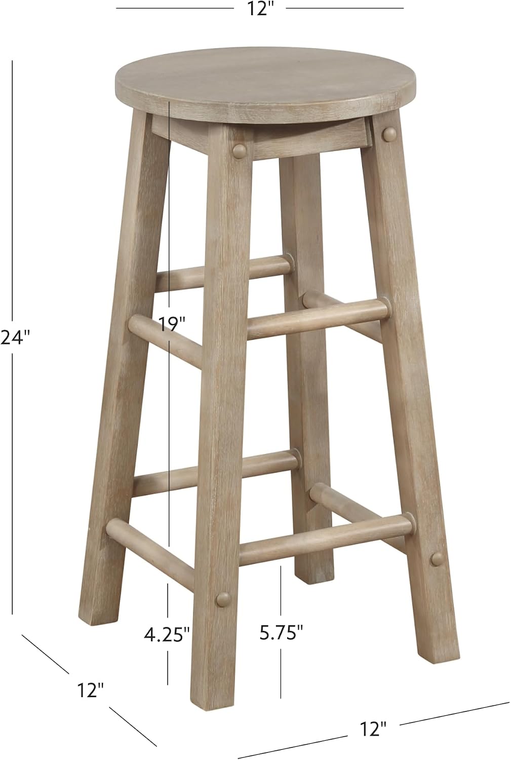 Linon 29-Inch Barstool With Round Seat