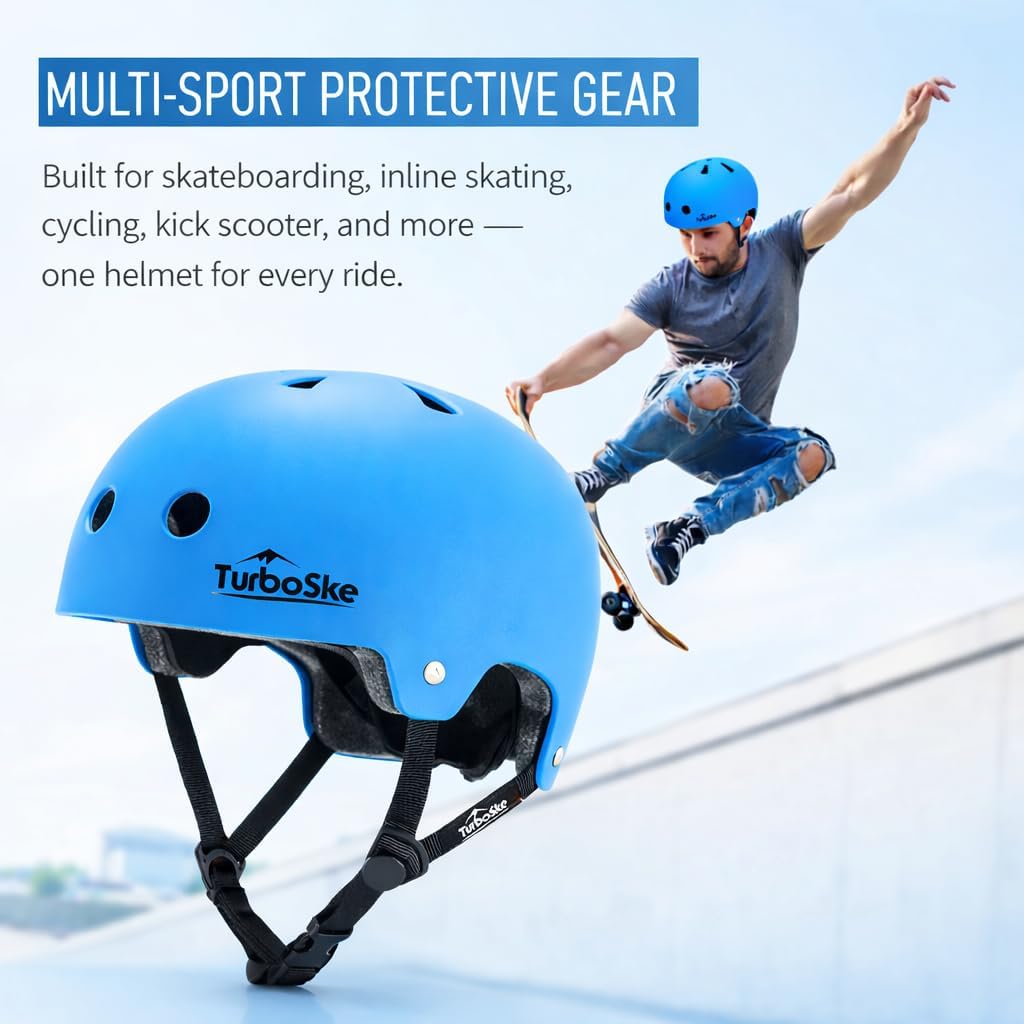 Skateboard Helmet,BMX Bike Multi-Sport Helmet for Youth,Men Women