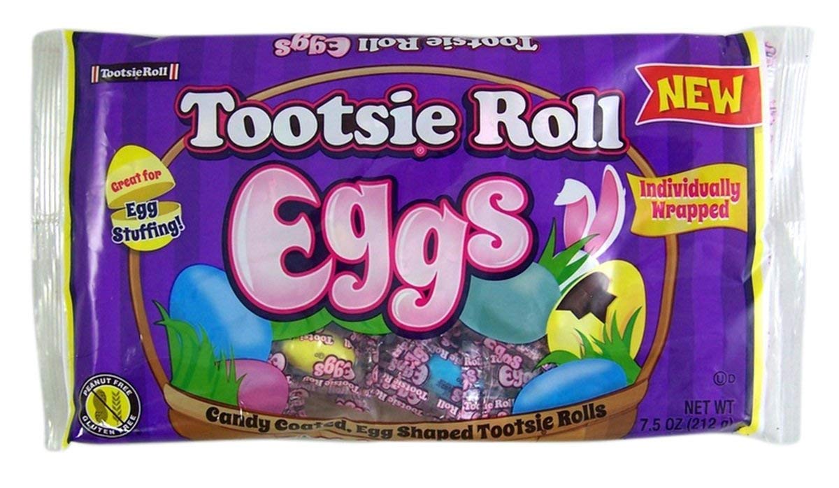 Individually Wrapped Tootsie Roll Candy Eggs, Easter Basket Stuffers, 7.5 Ounce (Single)