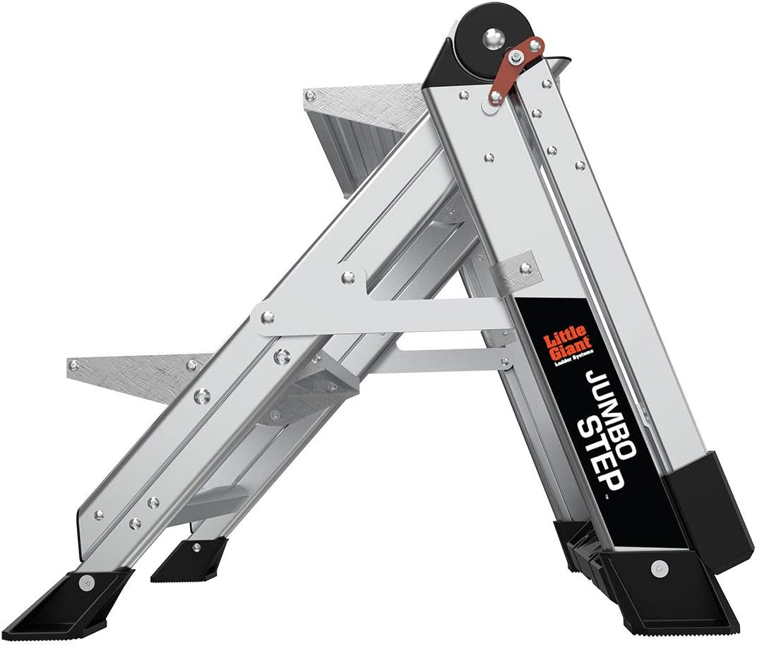 Little Giant Ladders, Jumbo Step, 2-Step, 2 foot, Step Stool, Aluminum, Type 1AA, 375 lbs weight rating, (11902)