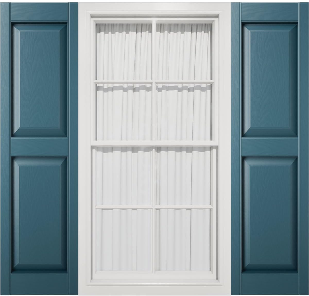 Mid America 00021247002 Standard Size Williamsburg Double Panel Vinyl Shutters, w/Installation Shutter-Lok's & Matching Screws (Per Pair), 002, 12"W x 47"H, Black