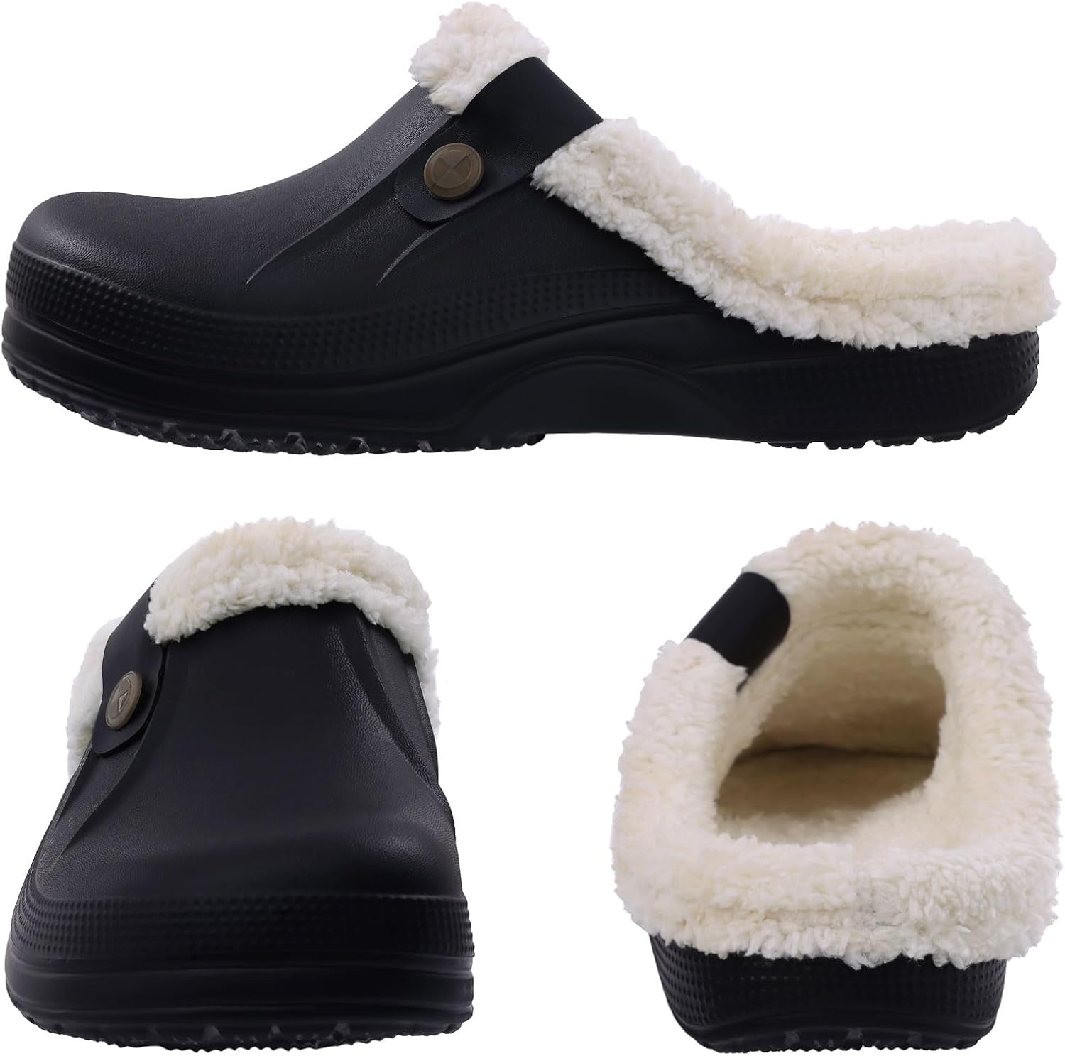 Beslip Fur Lined Clogs for Women & Men Fuzzy Slippers with Memory Foam