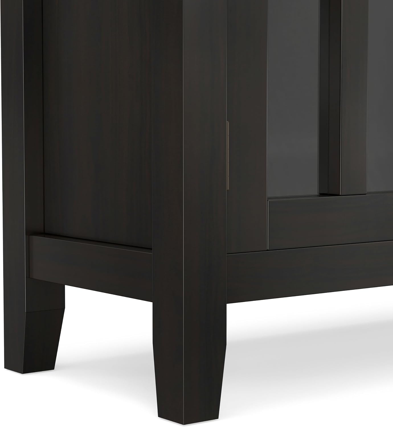 SIMPLIHOME Artisan 30" Wide Solid Wood Cabinet in Russet Brown
