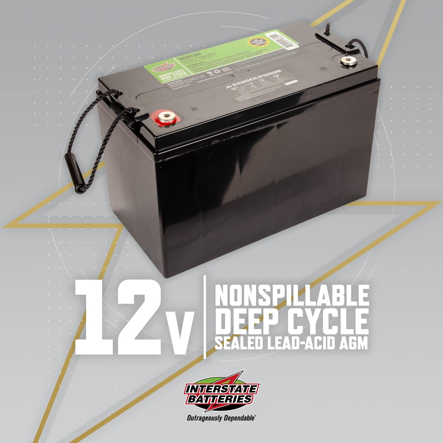 Interstate Batteries 12V 35Ah SLA AGM Deep Cycle Battery Insert Terminal
