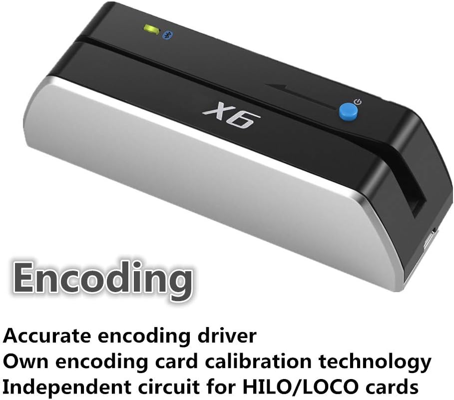 X6BT Bluetooth Mag VIP Card Reader Writer USB 3 Tracks Swipe Encoder