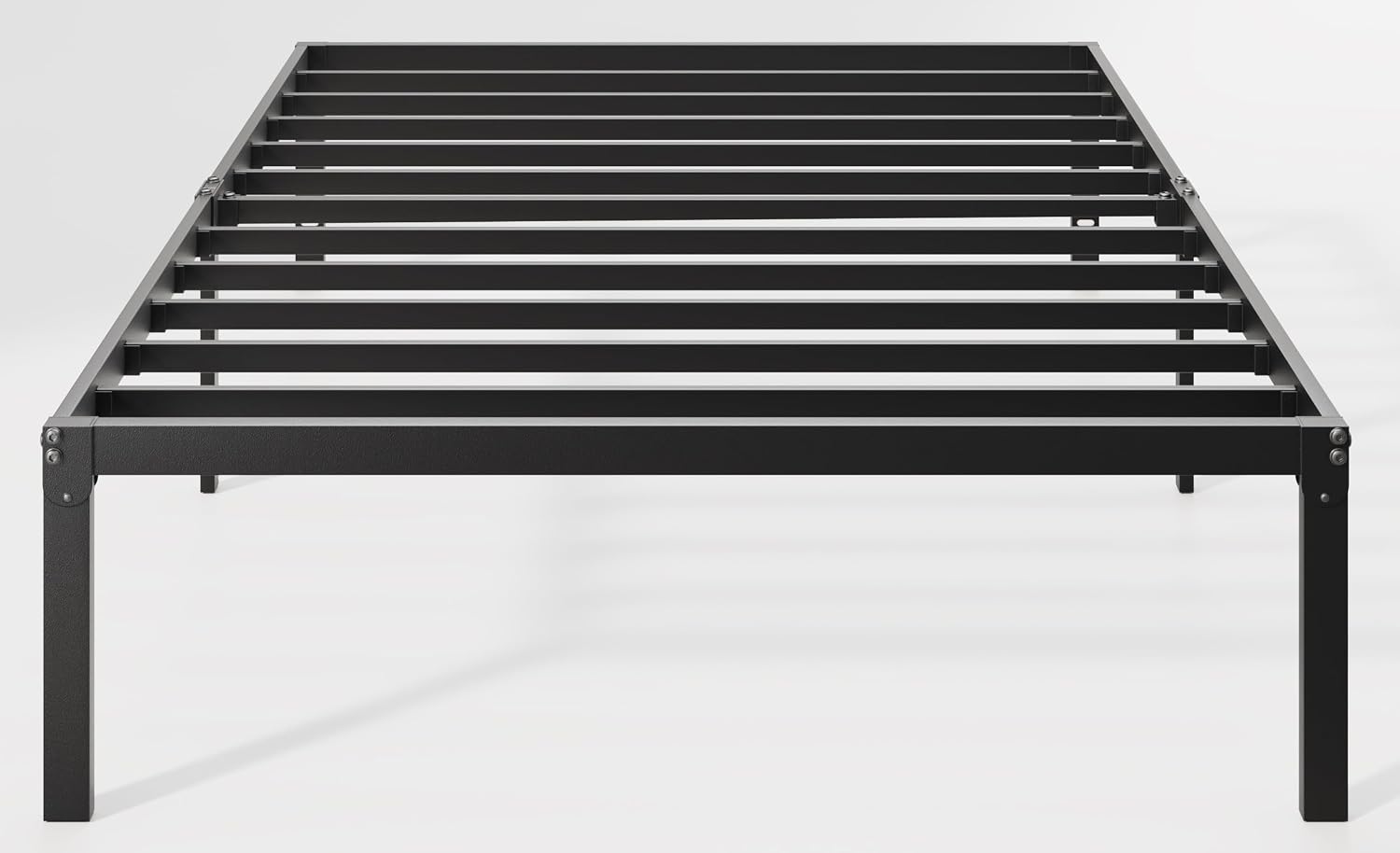 Allewie Full Size Bed Frame, 14 inch Metal Platform Beds with Storage Space, No Box Spring Needed and Easy Assembly, White