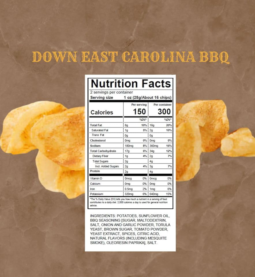 Carolina Kettle Chips | Kettle Cooked Potato Chips | Kosher - Gluten Free Chips Fit For Healthy School Snacks | With Irresistible Crunch and Bold