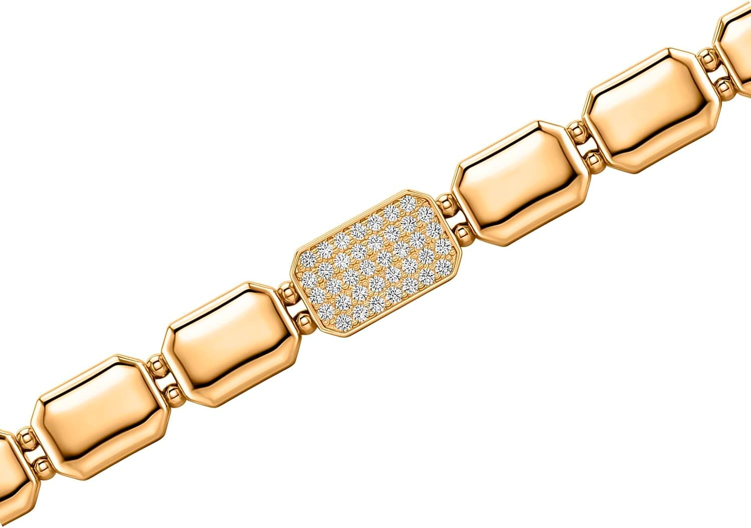 SHOP LC DELIVERING JOY Crystal Bold Link Necklace 20 Inches in Goldtone