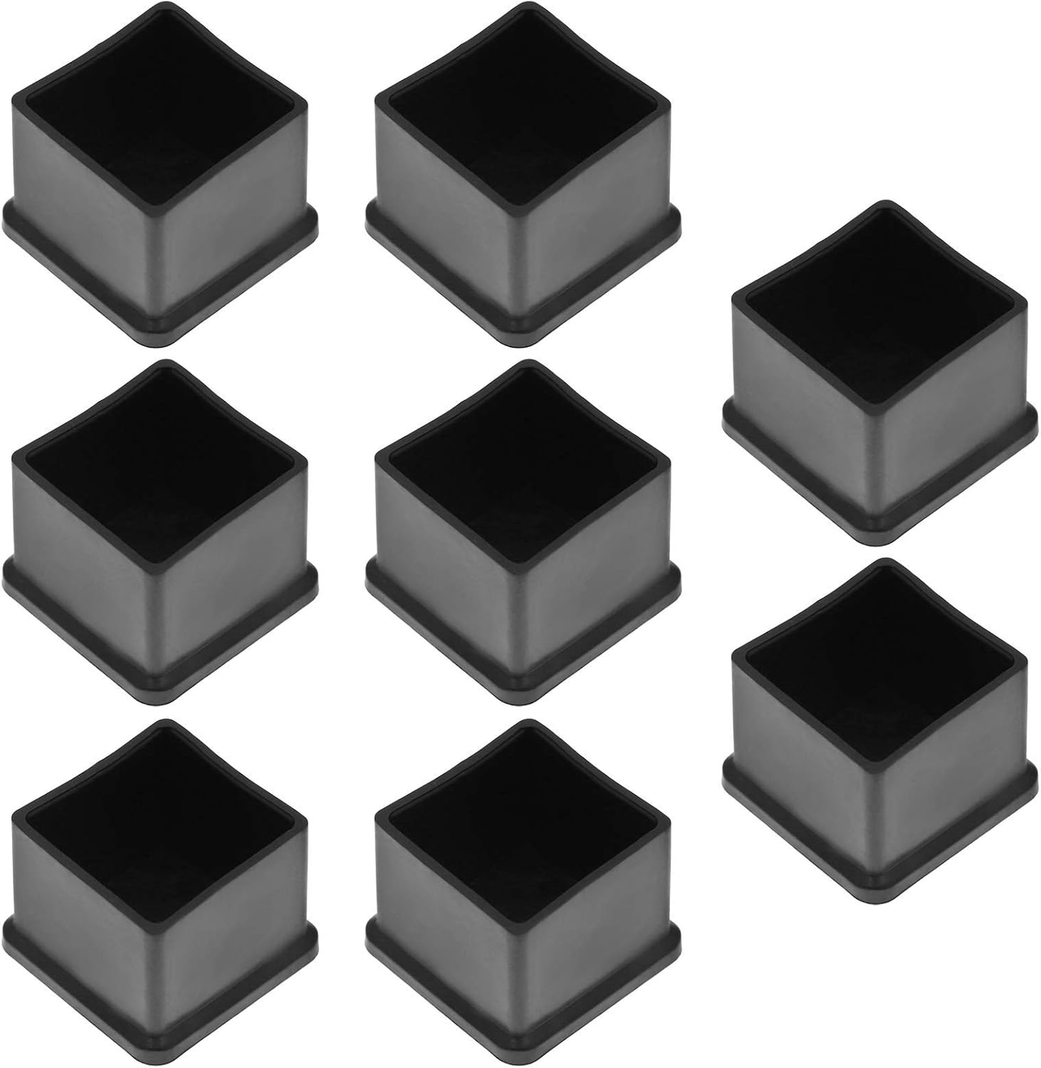 Bonsicoky 20Pcs Rectangle Rubber Furniture Leg Caps (3/4" x 1-1/2"), Vinyl Flexible Chair Leg Floor Protectors for Patio Indoor Chair Table Bed