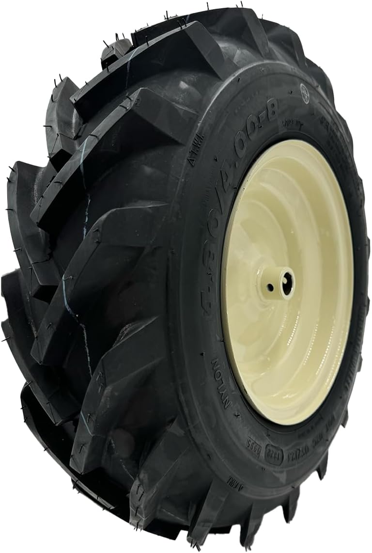 MAYITOP 4.80x4.00-8 Tractor Tread Tire & Rim with 3/4 Inch Hub - Compatible with Cub Cadet & Troy-Bilt Tillers