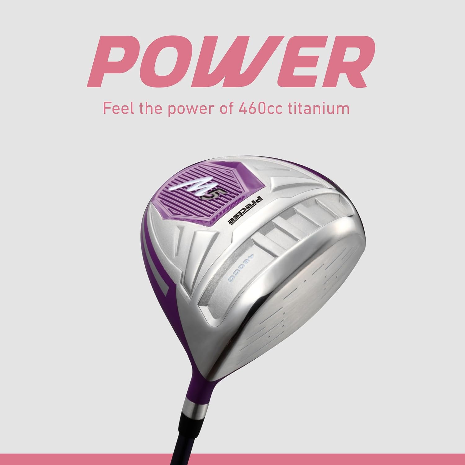 Precise M5 - Women's Golf Club Set - Purple | Titanium Driver, Fairway & Hybrid, Irons Through Wedge, Putter, Headcovers, Graphite Shafts, Petite To Tall