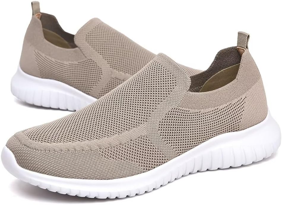 konhill Mens Slip-On Knit Walking Sneakers