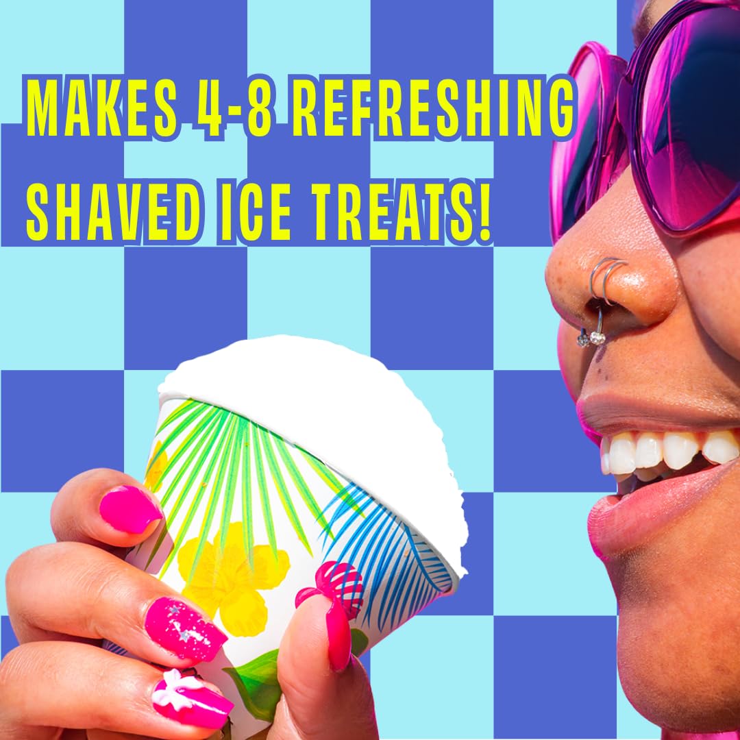 Hawaiian Shaved Ice Blue Raspberry Syrup - Made Nut Soy Dairy Free in the USA - Flavor Fluffy Shaved & Crunchy Snow Cone - Shelf Stable After Opening - Makes 8 Servings - 16 ounces