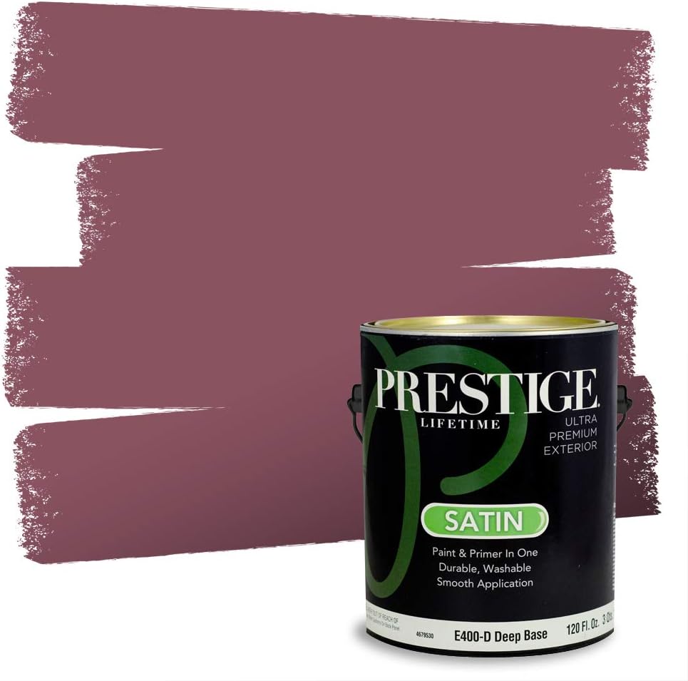 PRESTIGE E500-P-SW6303 Exterior Paint and Primer in One, 1-Gallon, Semi-Gloss, Comparable Match of Sherwin Williams Rose Colored, 1 Gallon, SW17-Rose