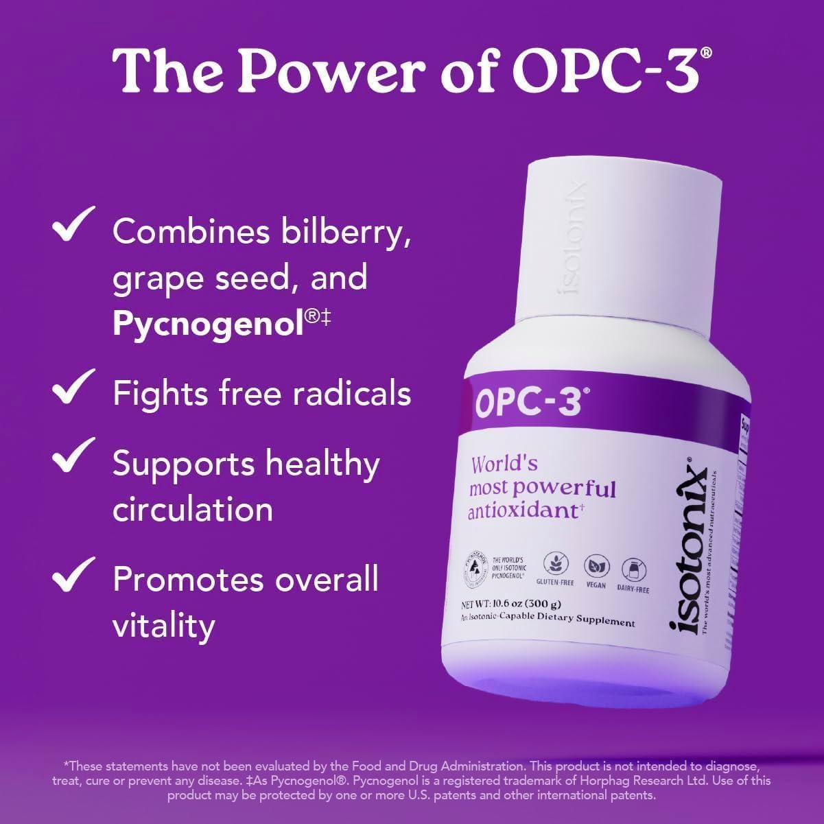 Isotonix Antioxidant Supplement, 90 Servings | Pycnogenol, Grape Seed, Pine Bark, Bilberry & Red Wine Extract, Polyphenols for Healthy Circulation, Isotonic, Vegan