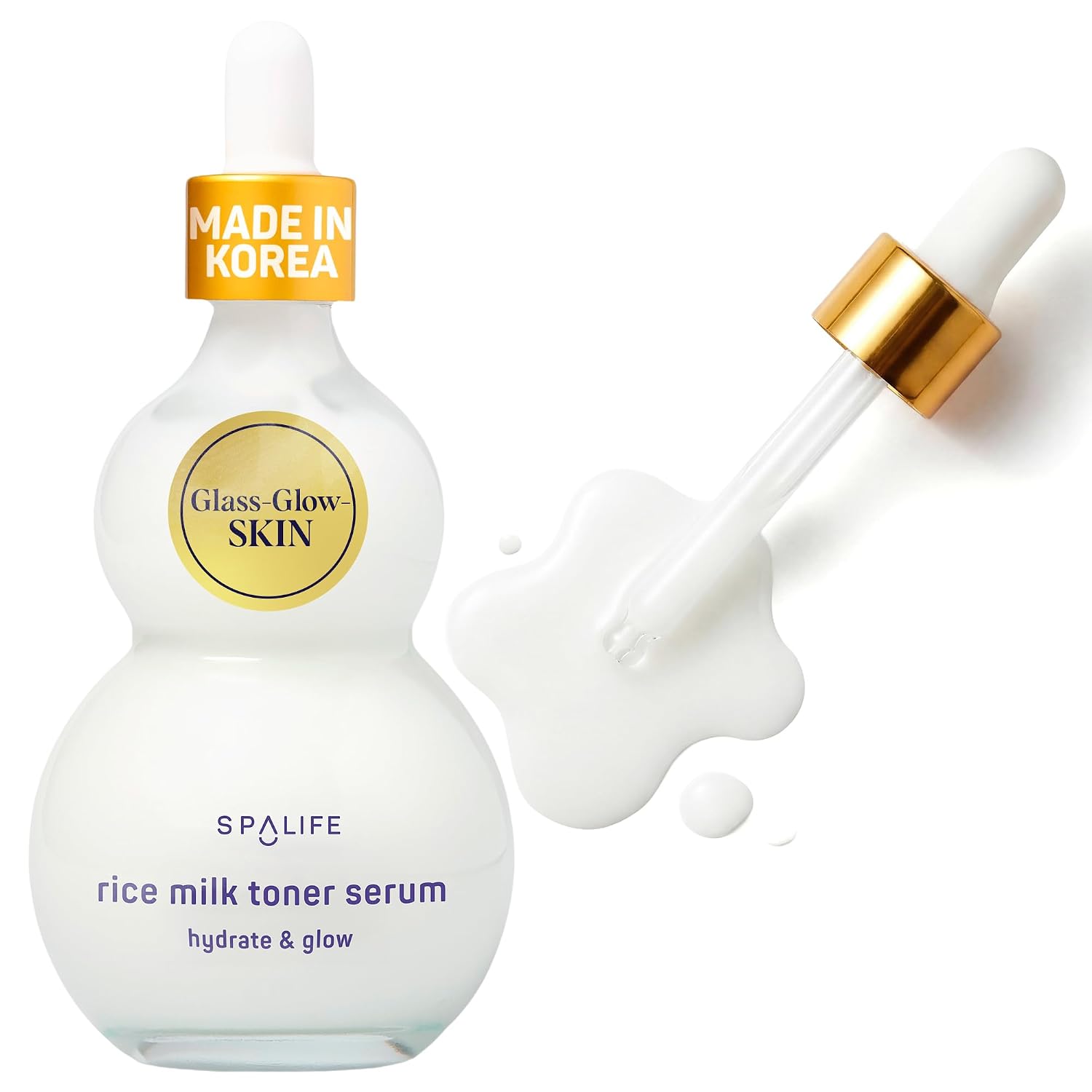 SpaLife Beauty Pearl Hyaluronic Acid Serum & 24k Gold Anti Aging Serum | AM/PM Facial Routine Duo | Deep Collagen Hydrating Treatment | Firming