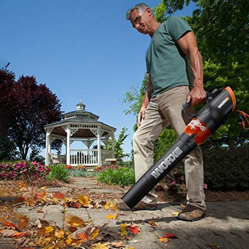 WORX 12 Amp Turbine Electric Leaf Blower for Daily Leaf Removal, WG520 | 600CFM & 110MPH Airflow, 2-Speed Control for Daily Yard Debris Clearing