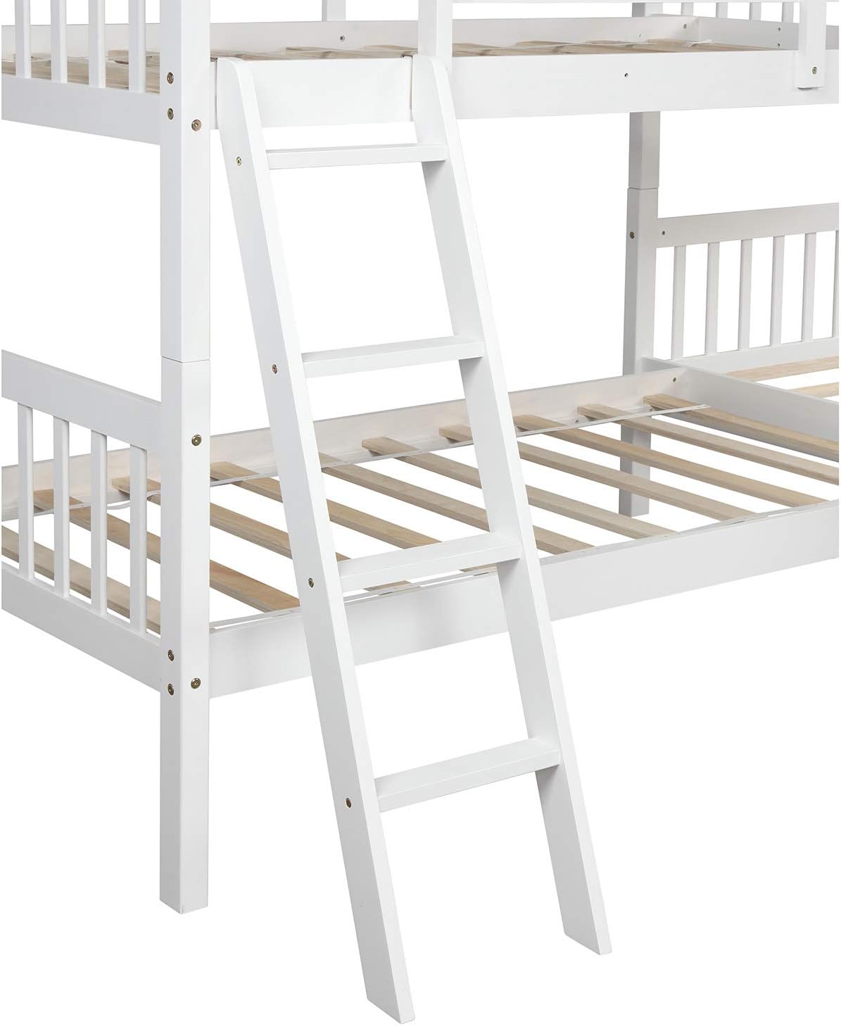 Harper & Bright Designs Twin L-Shaped Bunk Bed with Trundle, Can be Divided into Two L-Shaped Beds, No Spring Box Needed (Grey)