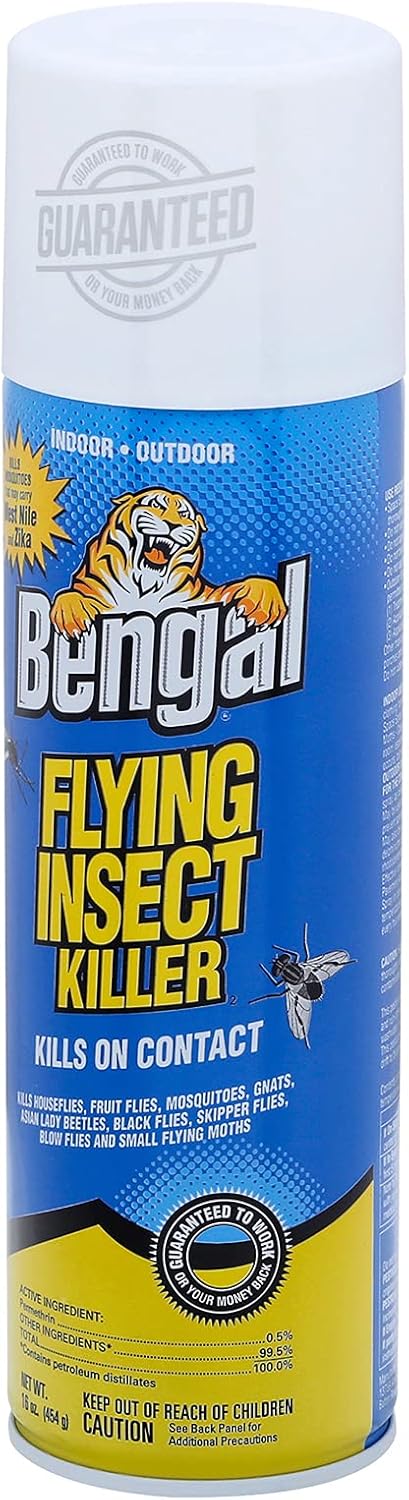 Bengal Flying Insect Killer, Indoor and Outdoor Fly and Mosquito Killer Spray, 16 Oz. Aerosol Can