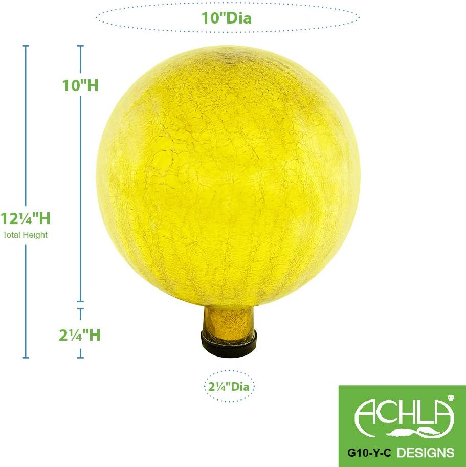 Achla Designs G10-FG-C Gazing, Fern Green 10 inch Glass Garden Globe Ball Sphere, 10