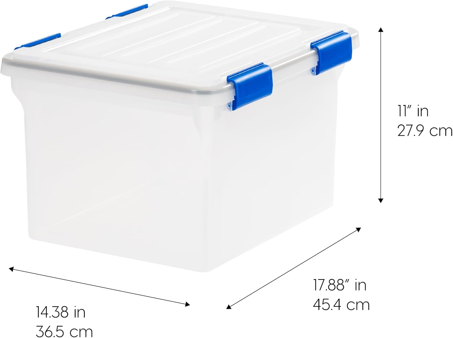 IRIS USA 5-Pack 44 Qt. Letter File Box with Hinged Lid, Clear | Protect important documents, letter and legal files with secure storage for home offices, moving, and long-term organization