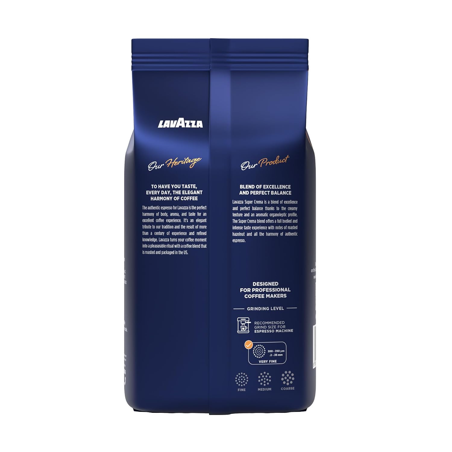 Lavazza Super Crema Whole Bean Coffee, Medium Espresso Roast, Arabica and Robusta Blend, 2.2 lb Bag, Package May Vary (Pack of 1)