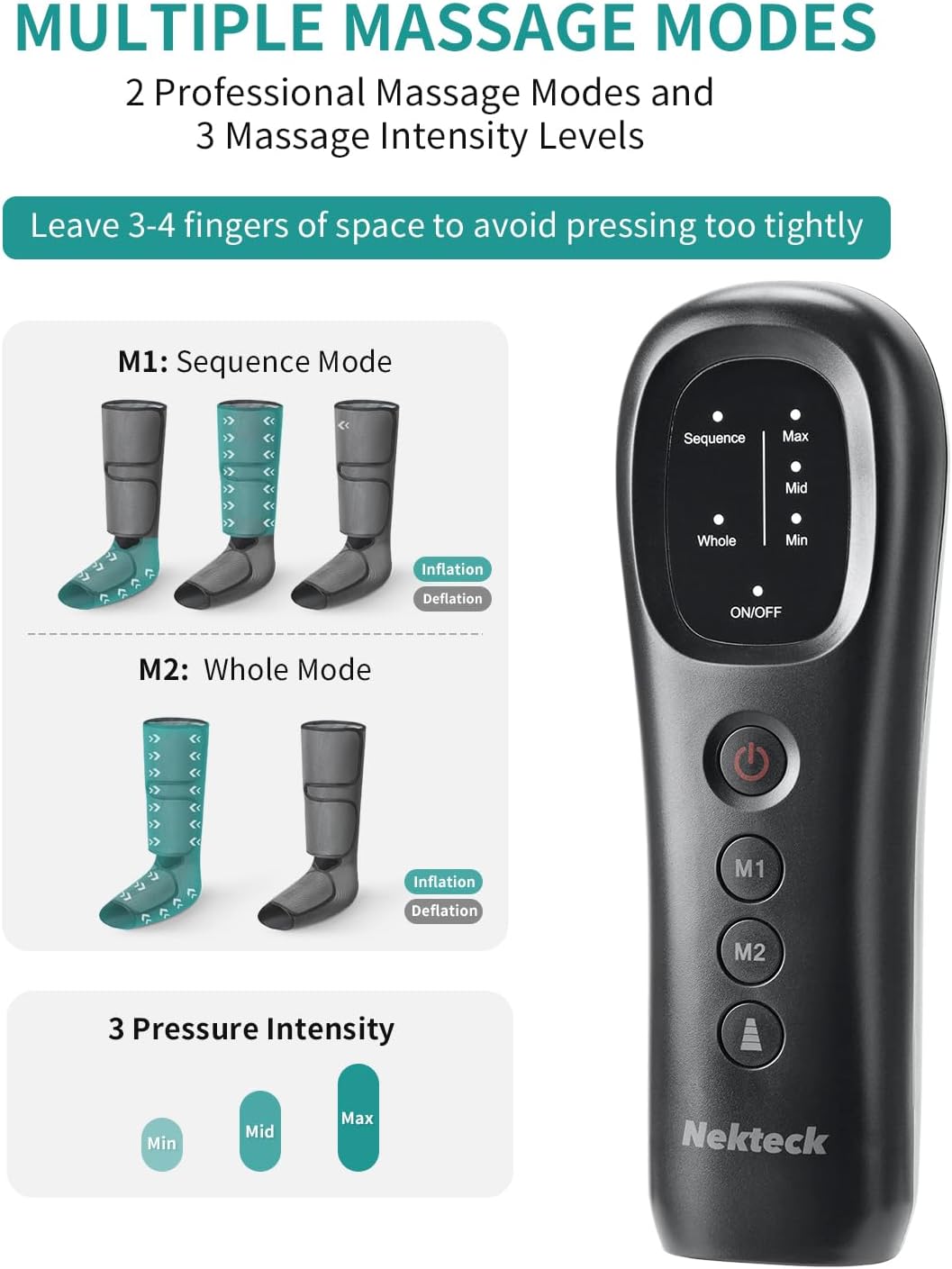 Nekteck Leg Compression Massager for Circulation and Relaxation