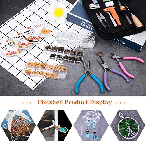 PAXCOO Jewelry Making Supplies Kit, Jewelry Making Kit with Jewelry Making Tools, Jewelry Wires and Jewelry Findings for Jewelry Making