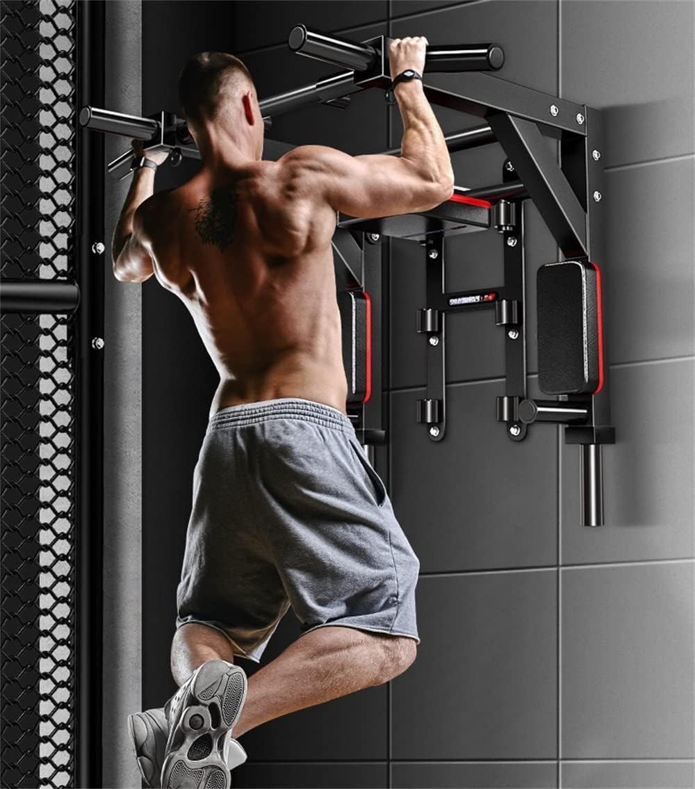 HAKENO Multifunctional Wall Mounted Pull Up Bar/Chin Up bar,Dip Station for Indoor Home Gym Workout,Power Tower Set Gym Equipment 800LBS