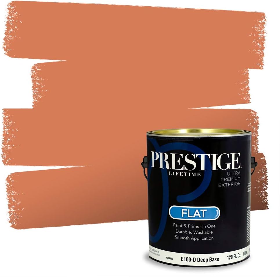 PRESTIGE Paints Exterior Paint and Primer In One, 1-Gallon, Semi-Gloss, Comparable Match of Sherwin Williams* Captivating Cream*