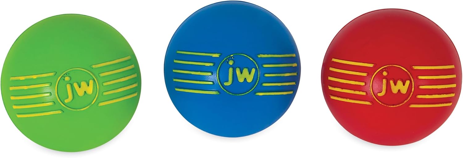 JW Squeak-ee Ball Puppy Toy | Water Resistant Design.