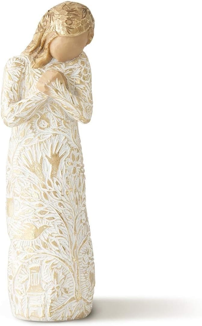 Willow Tree Quietly, Sculpted Hand-Painted Figure | Cast from a Susan Lordi Original Carving, Gift Offering Comfort, Peace, Support and Inner Strength, Includes Enclosure Card