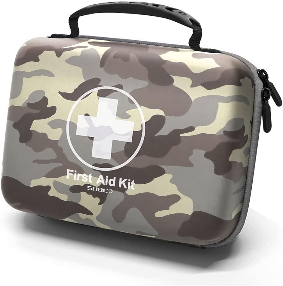Compact First Aid Kit (228pcs) Designed for Family Emergency Care. Waterproof EVA Case and Bag is Ideal for The Car, Home, Boat, School, Camping, Hiking, Office, Sports. Protect Your Loved Ones. Red