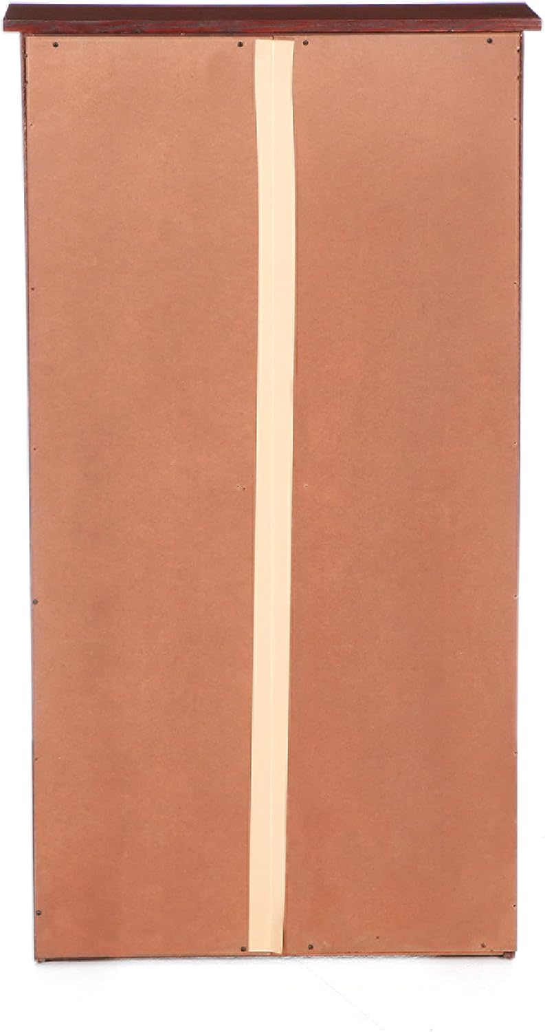SEI Furniture - Window Pane Media Cabinet - Cherry - Transitional Design, Brown Glass and Wood - Ideal for Home Office, Living Room (MS1073)