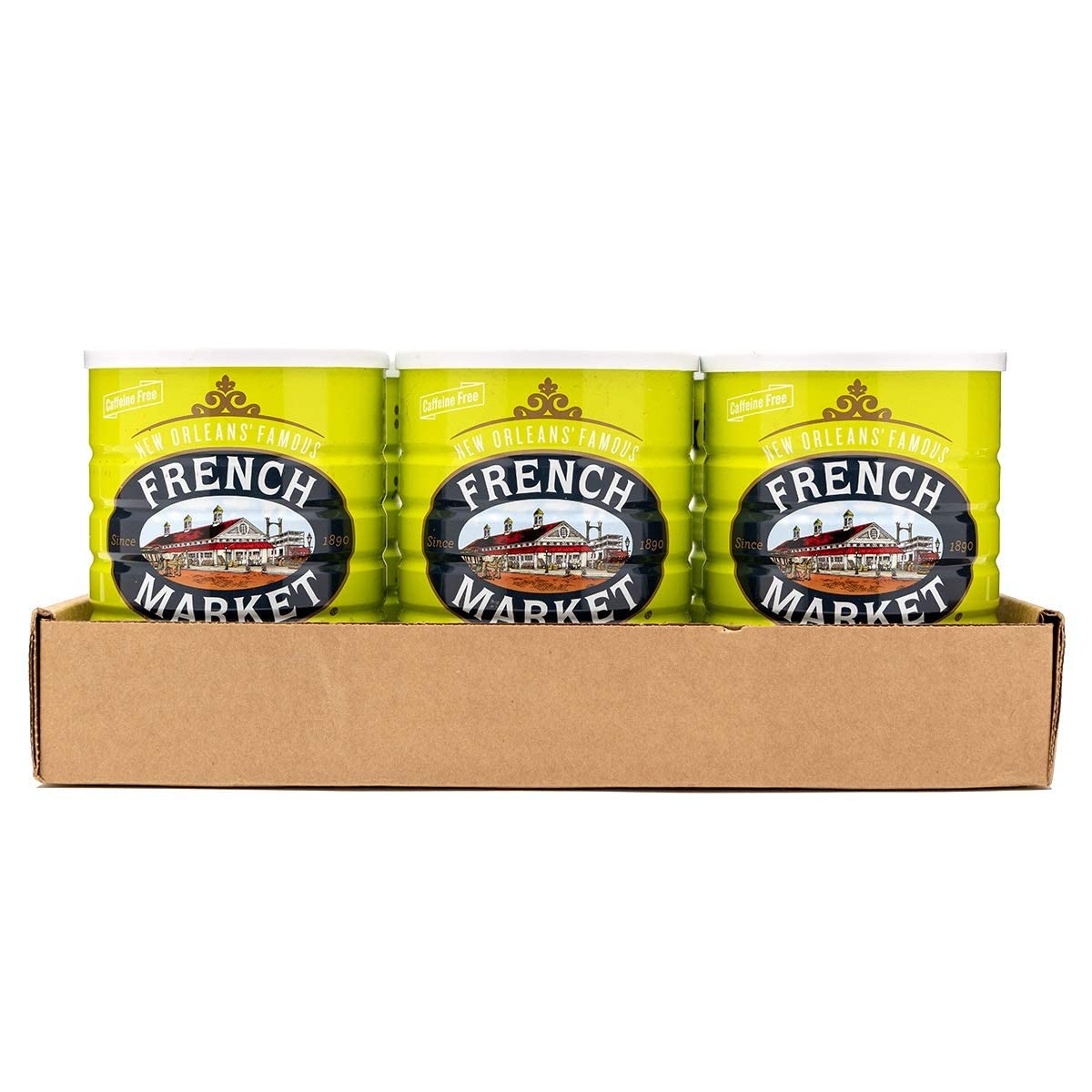 French Market Coffee & Chicory Dark Roast Ground Coffee, 12oz Can (Pack of 6)