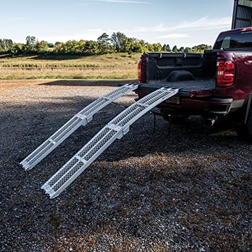 Single Folding XL Aluminum Truck, UTV/ATV, Motorcycle Loading Arch Ramp, 750lb Capacity