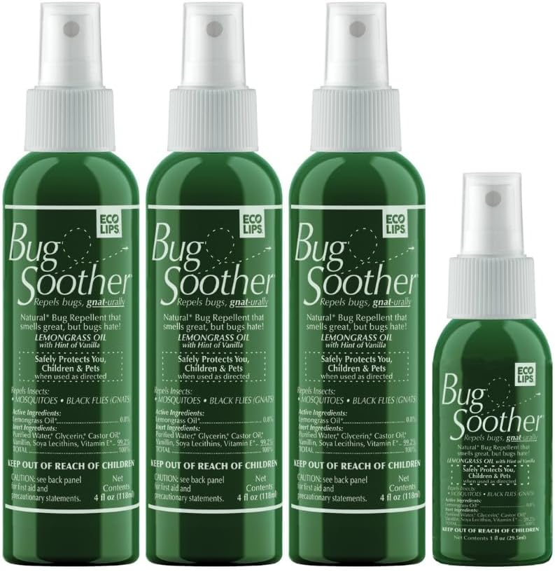 Bug Soother Natural Insect Repellent Spray, DEET-Free 8 oz. (2 Count) | Plant Based | Repels Mosquitos, Gnats & No See'ums | Family Safe | Made in the USA