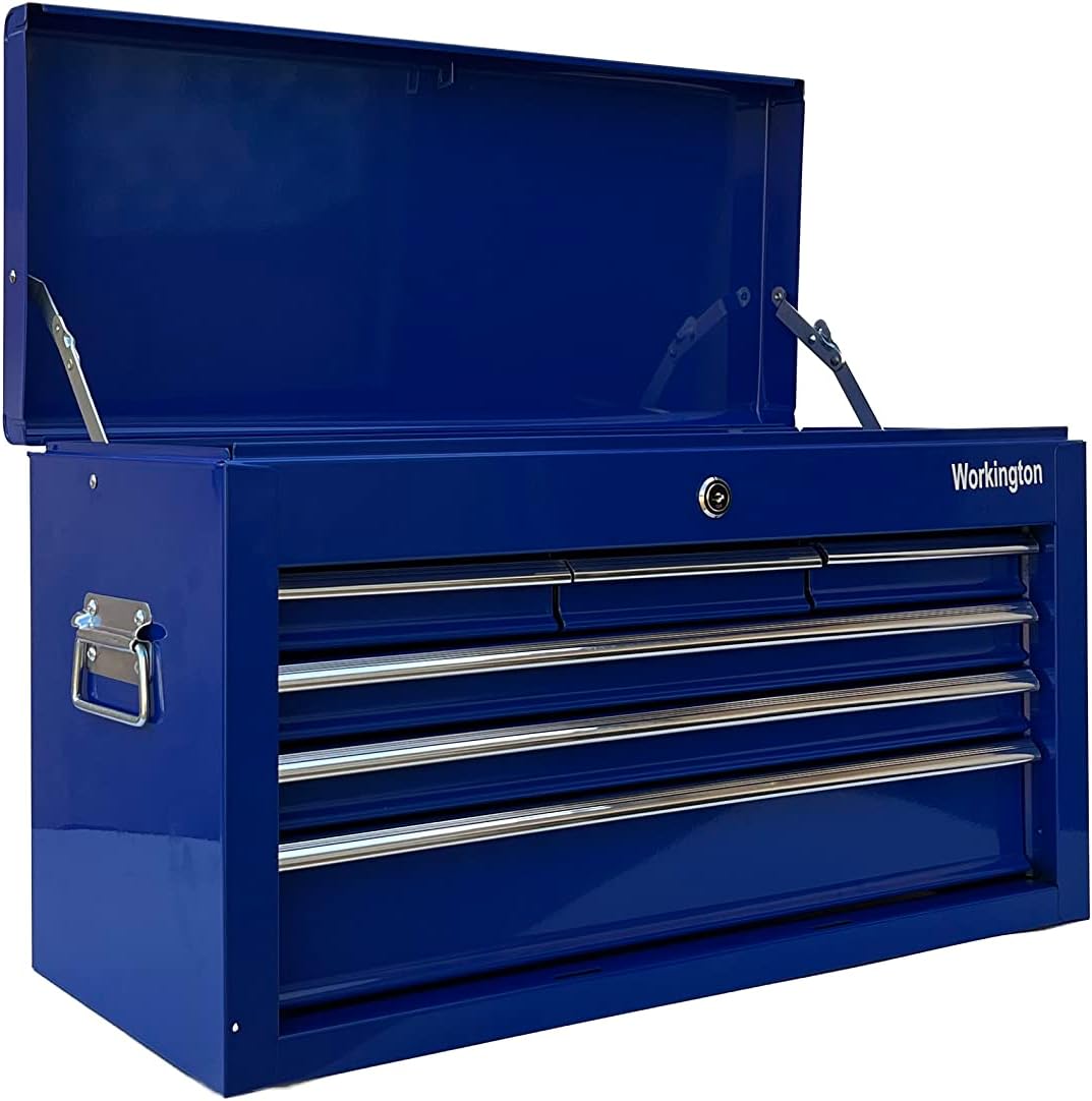 Workington Portable Metal Tool Chest with 6 Drawers, 24" 6-Drawer Tool Chest Cabinet with Ball Bearing Drawer Slides