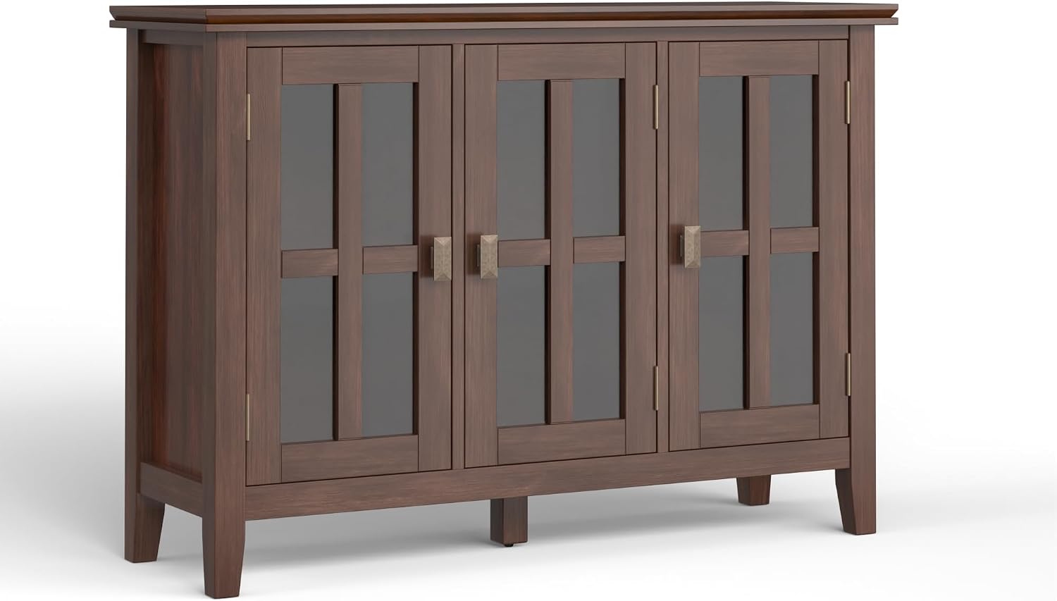 SIMPLIHOME Artisan 30" Wide Solid Wood Cabinet in Russet Brown