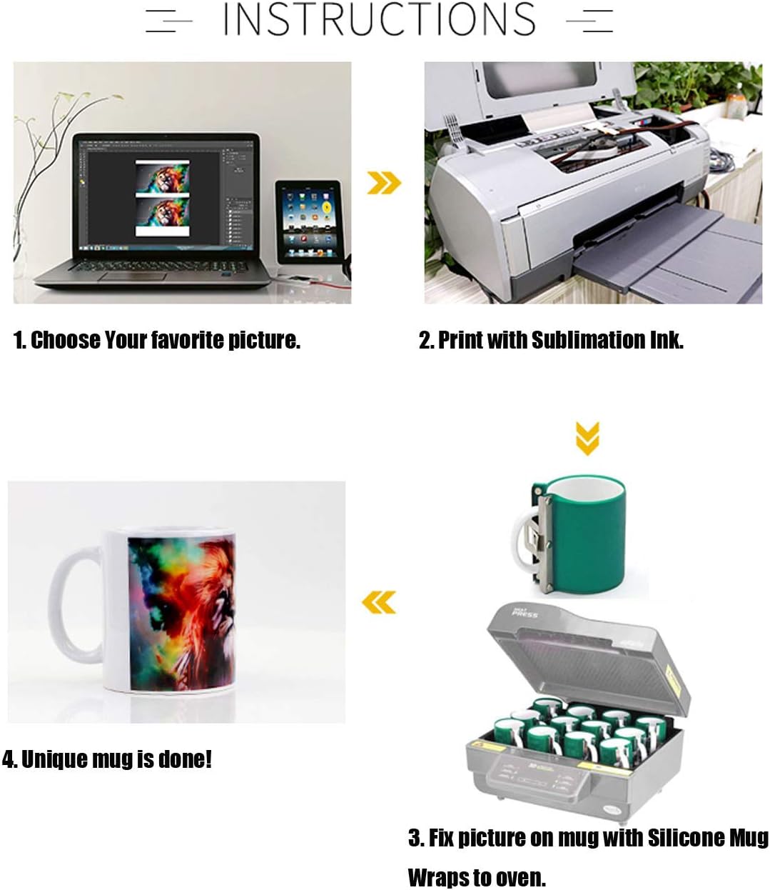 E-Found 6pcs 15OZ Sublimation Silicone Mug Wraps 3D Sublimation Silicone Mug Clamp Mug Wraps for Sublimation in Oven Fixture 3D Rubber Mug Clamps